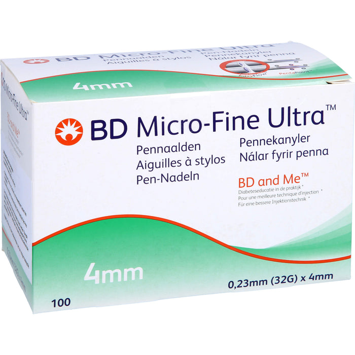 BD MICRO FINE+ 4 mm Nadeln 0,23x4 mm, 100 St KAN