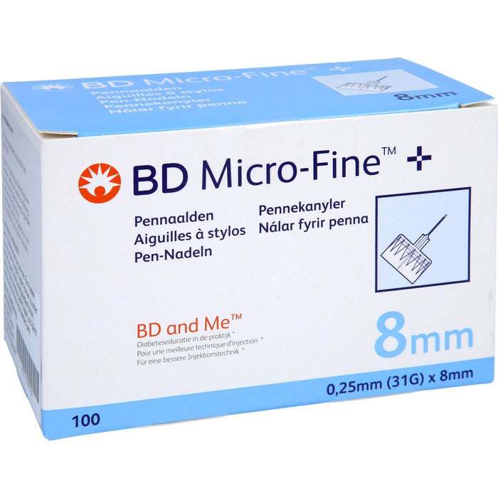 BD MICRO FINE+ 8 mm Nadeln 0,25x8 mm, 100 St KAN
