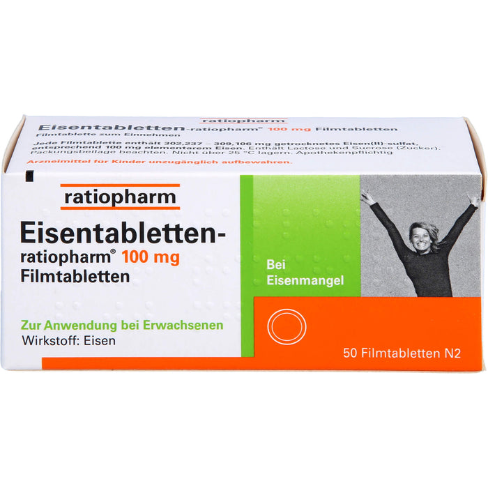 Eisentabletten-ratiopharm 100 mg Filmtabletten, 50 St. Tabletten