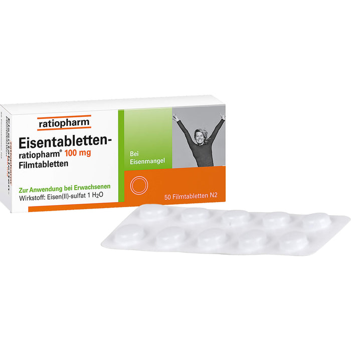 Eisentabletten-ratiopharm 100 mg Filmtabletten, 100 St. Tabletten