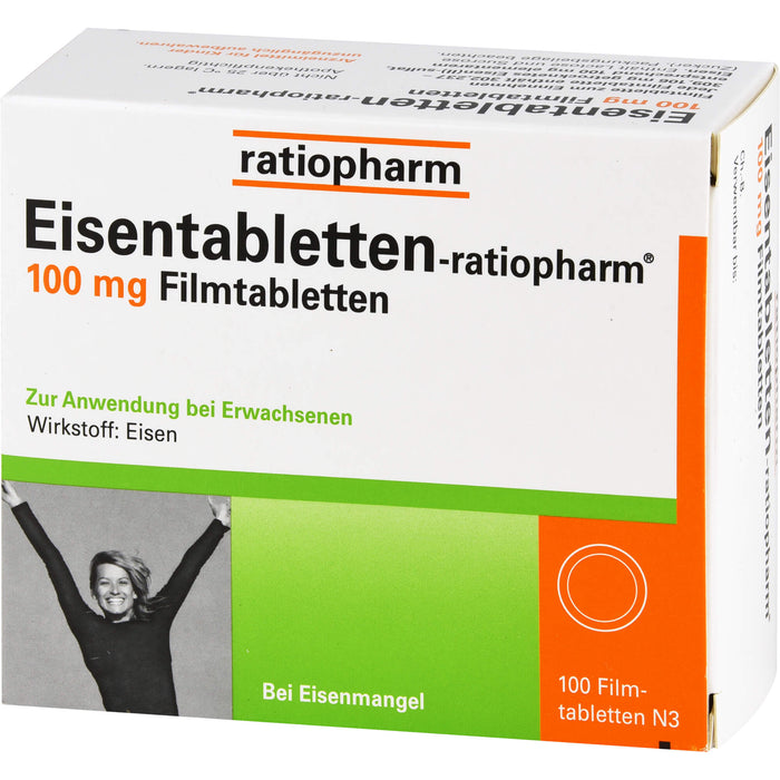 Eisentabletten-ratiopharm 100 mg Filmtabletten, 100 St. Tabletten