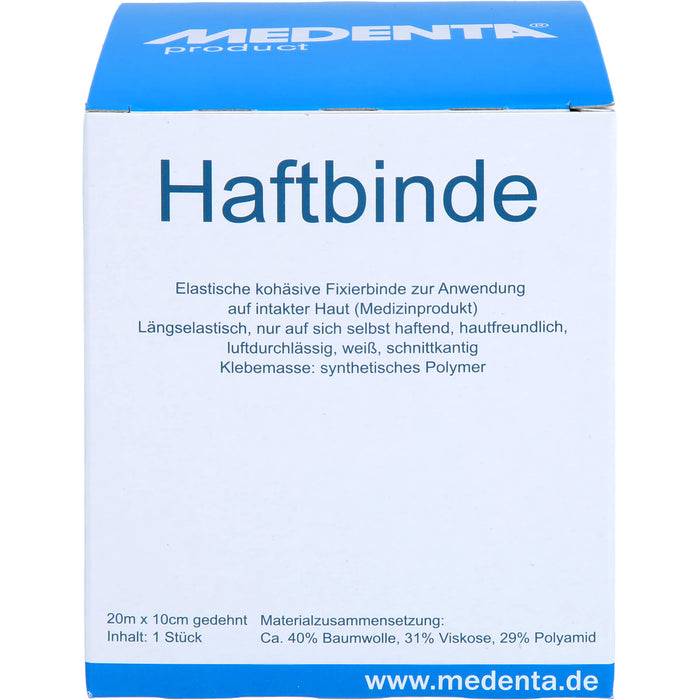 MEDENTA Haftbinde elastisch 10 cm x 20 m, 1 St. Binde