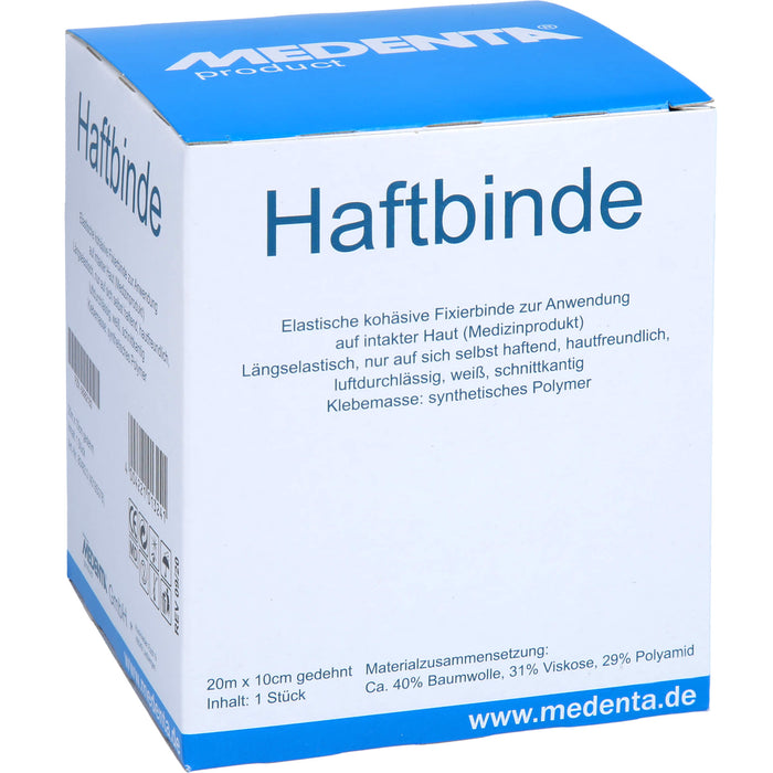 MEDENTA Haftbinde elastisch 10 cm x 20 m, 1 St. Binde