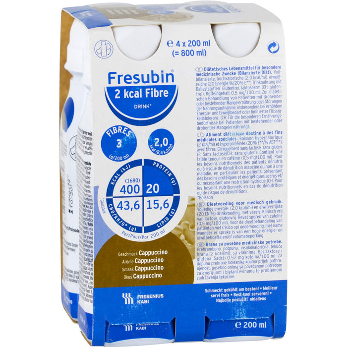 Fresubin 2 kcal Fibre DRINK Cappuccino Trinkflaschen, 800 ml Lösung