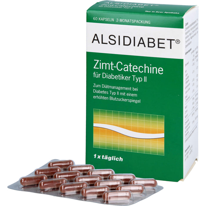 ALSIDIABET Zimt-Catechine für Diabetiker Typ II, 60 St. Kapseln