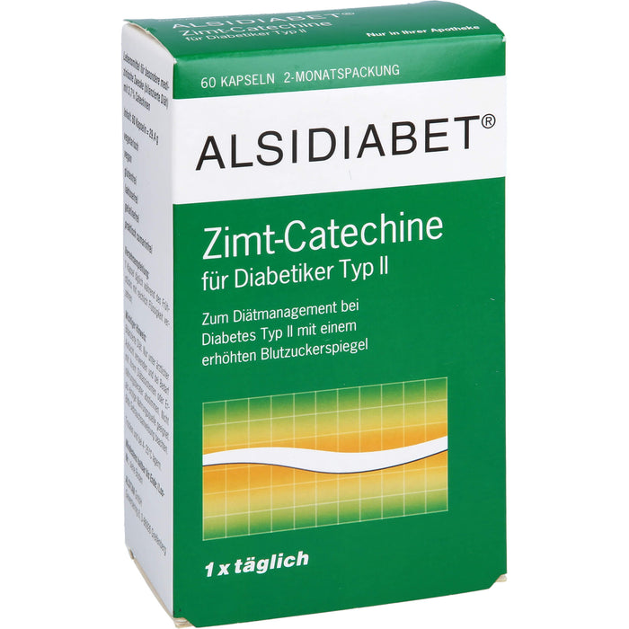 ALSIDIABET Zimt-Catechine für Diabetiker Typ II, 60 St. Kapseln