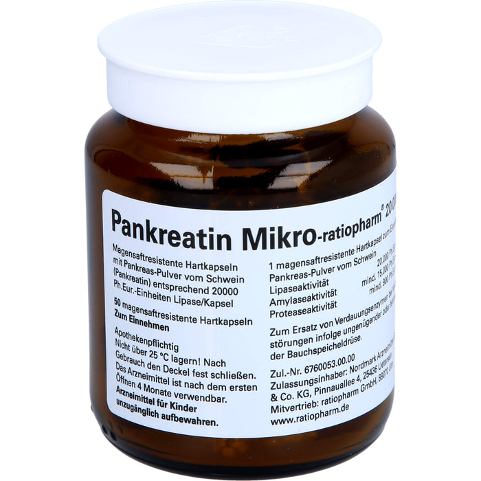 Pankreatin Mikro-ratiopharm 20000 Hartkapseln, 50 St. Kapseln