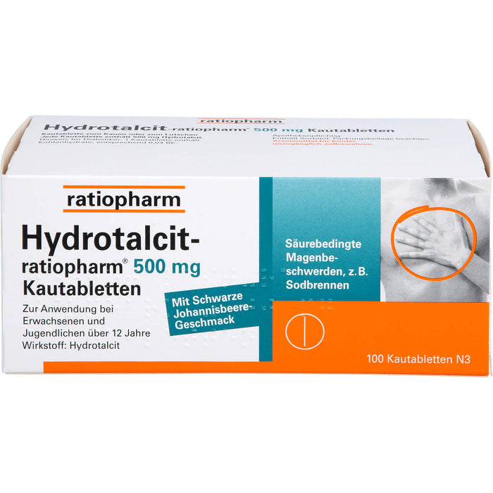 Hydrotalcit-ratiopharm 500 mg Kautabletten, 100 St. Tabletten