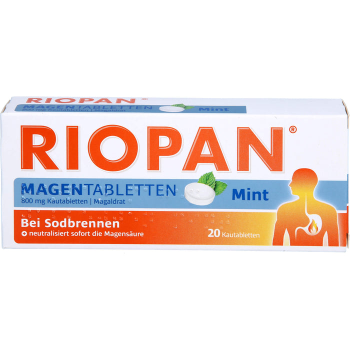 RIOPAN Magentabletten Kautabletten Mint bei Sodbrennen, 20 St. Tabletten