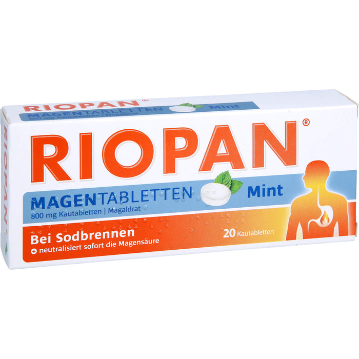 RIOPAN Magentabletten Kautabletten Mint bei Sodbrennen, 20 St. Tabletten