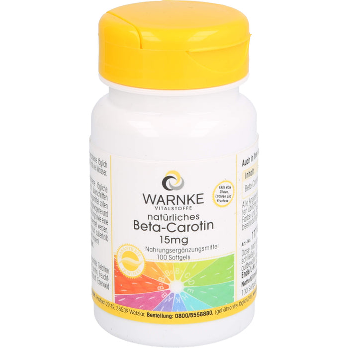 WARNKE natürliches Beta-Carotin 15 mg Softgels Kapseln, 100 St. Kapseln