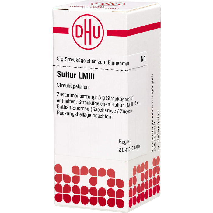 DHU Sulfur LM  III Streukügelchen, 5 g Globuli