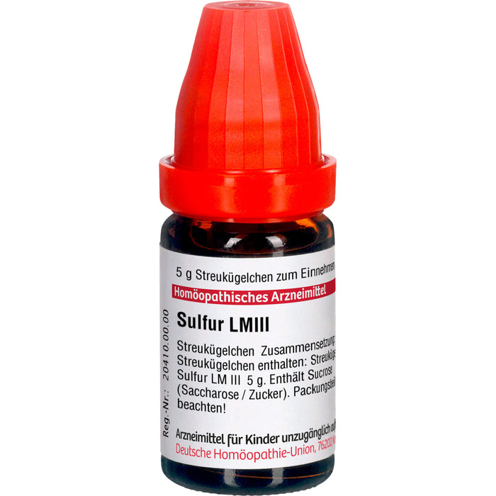 DHU Sulfur LM  III Streukügelchen, 5 g Globuli