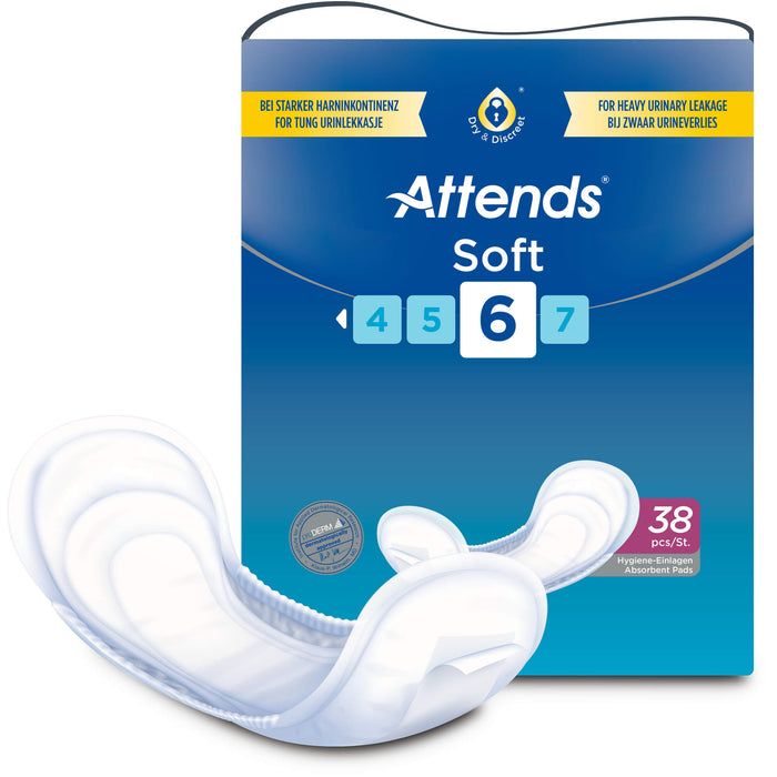 Attends Soft 6 Hygiene-Einlagen bei schwerer Blasenschwäche, 38 St. Einlagen