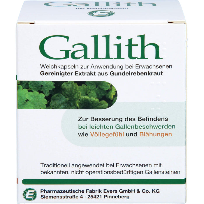 Gallith Weichkapseln zur Besserung des Befindens bei leichten Gallenbeschwerden, 100 St. Kapseln