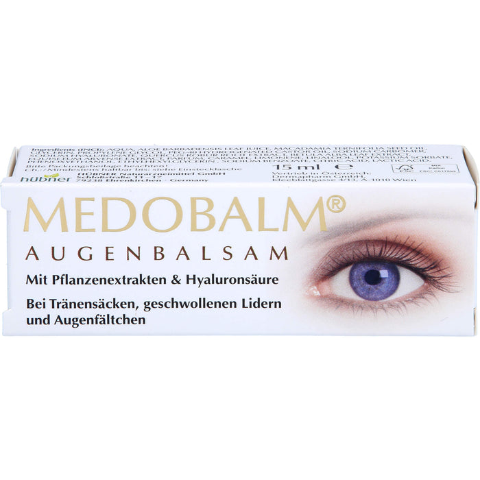 Medobalm Augenbalsam bei Tränensäcken, geschwollenen Lidern und Augenfältchen, 15 ml Creme