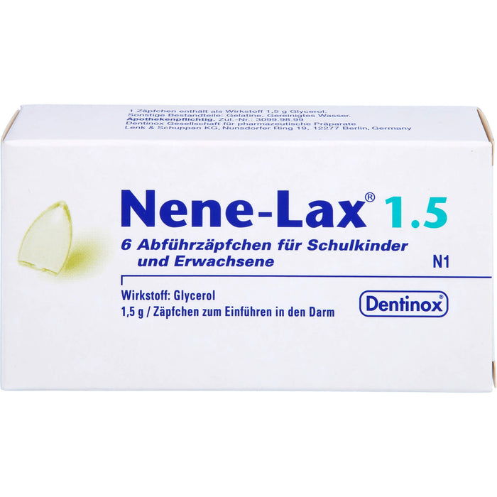 Nene-Lax 1.5 Abführzäpfchen für Schulkinder und Erwachsene, 5 St. Zäpfchen