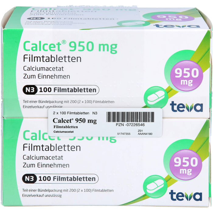 Calcet 950 mg Filmtabletten, 200 St FTA