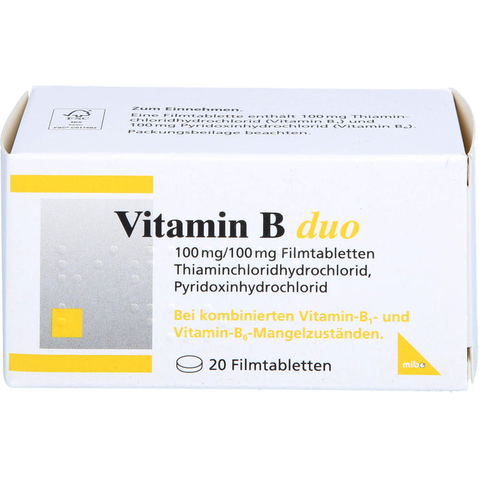 mibe Vitamin B duo Filmtabletten, 20 St. Tabletten