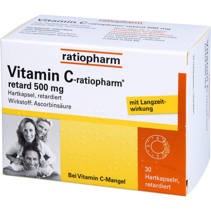 Vitamin C-ratiopharm retard 500 mg Hartkapseln, 30 St. Kapseln