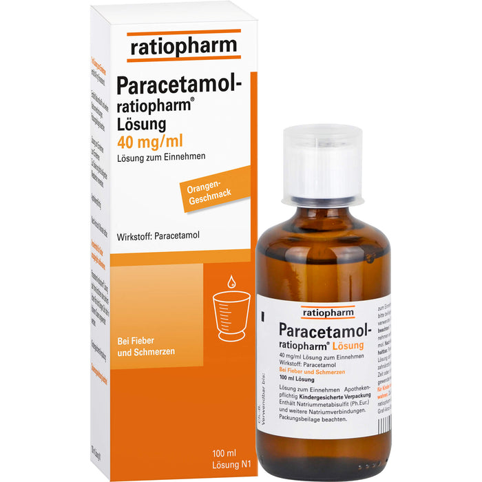 Paracetamol-ratiopharm Lösung 40 mg/ml bei Fieber, 100 ml Lösung