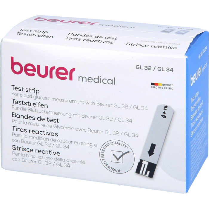 Beurer GL32/GL34/BGL60 Blutzuckerteststreifen, 50 St TTR