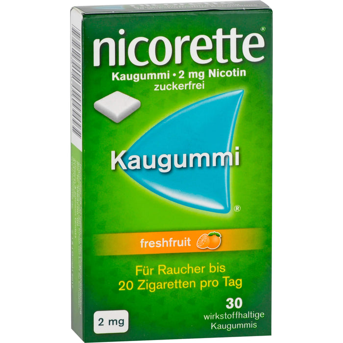 Nicorette 2 mg Freshfruit Gerke Kaugummi, 30 St. Kaugummi