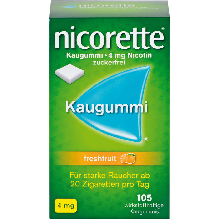 nicorette Kaugummi 4 mg freshfruit zur Raucherentwöhnung Reimport Pharma Gerke, 105 St. Kaugummi