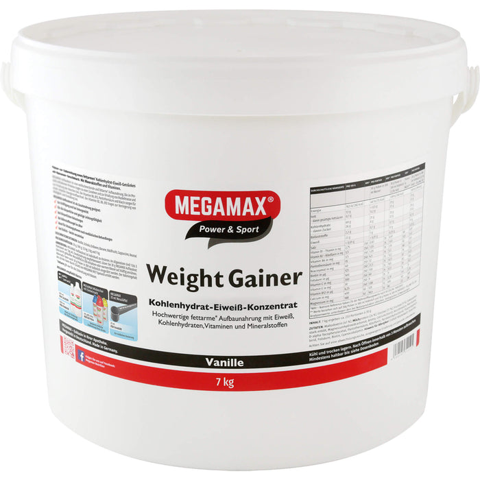 MEGAMAX Power & Sport Weight Gainer Pulver Vanille-Geschmack, 7 g Pulver