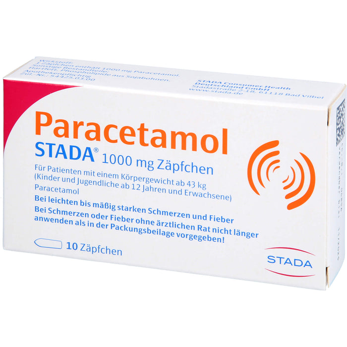Paracetamol STADA 1000 mg Zäpfchen, 10 St. Zäpfchen