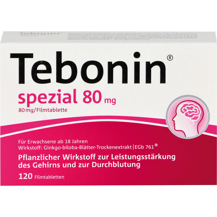 Tebonin spezial 80 mg Filmtabletten zur Leistungsstärkung des Gehirns und zur Durchblutung, 120 St. Tabletten