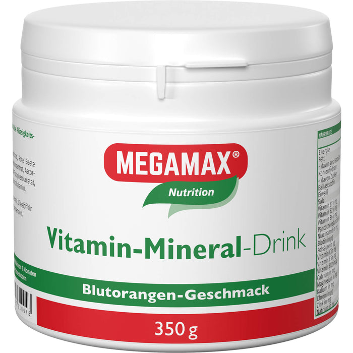 MEGAMAX Nutrition Vitamin-Mineral-Drink Pulver Blutorangen-Geschmack, 350 g Pulver