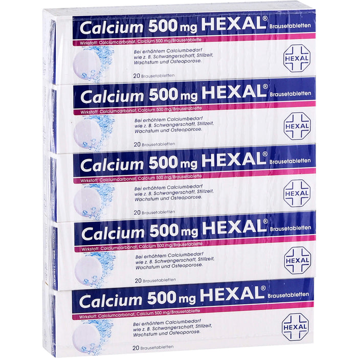 Calcium 500 mg HEXAL Brausetabletten, 100 St. Tabletten