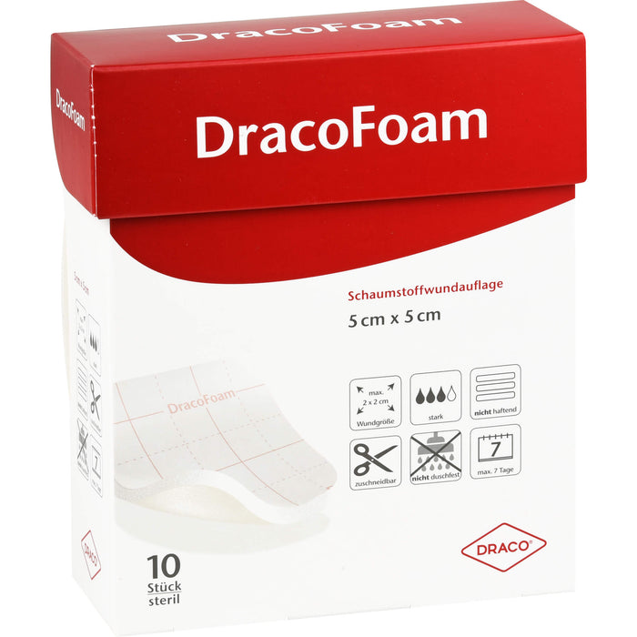 DracoFoam Schaumstoffwundauflage 5 x 5 cm, 10 St. Verband