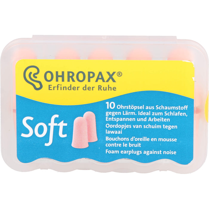 OHROPAX Soft weiche Ohrstöpsel aus Schaumstoff, 10 St. Ohrstöpsel