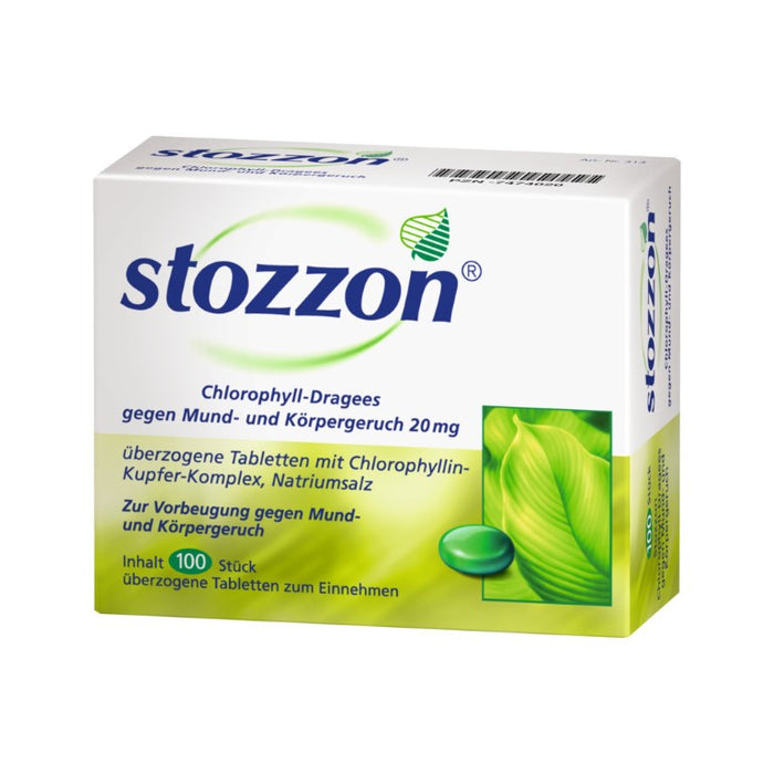 stozzon Chlorophyll-Dragees gegen Mund- und Körpergeruch, 100 St. Tabletten