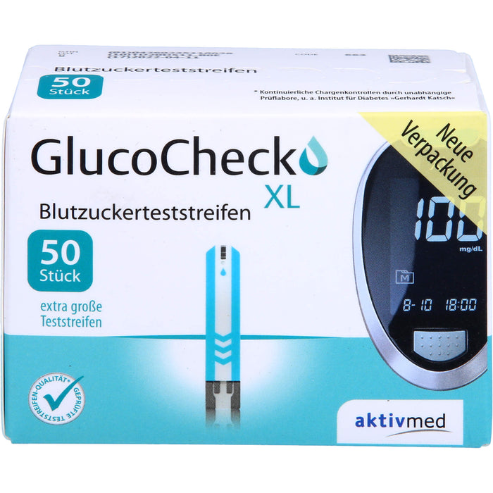 GlucoCheck XL Aktivmed Blutzuckerteststreifen, 50 St. Teststreifen