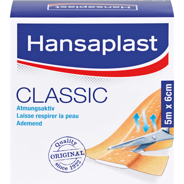 Hansaplast Classic Pflaster 5 m x 6 cm, 1 St. Pflaster