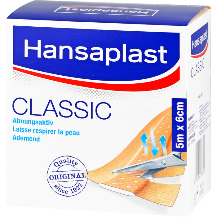 Hansaplast Classic Pflaster 5 m x 6 cm, 1 St. Pflaster