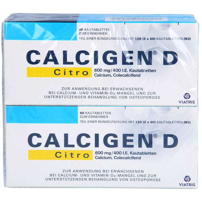 CALCIGEN D Citro 600 mg/400 I.E. Kautabletten, 120 St KTA