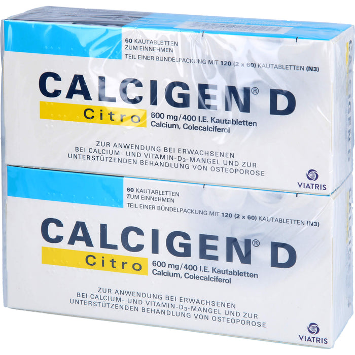 CALCIGEN D Citro 600 mg/400 I.E. Kautabletten, 120 St KTA