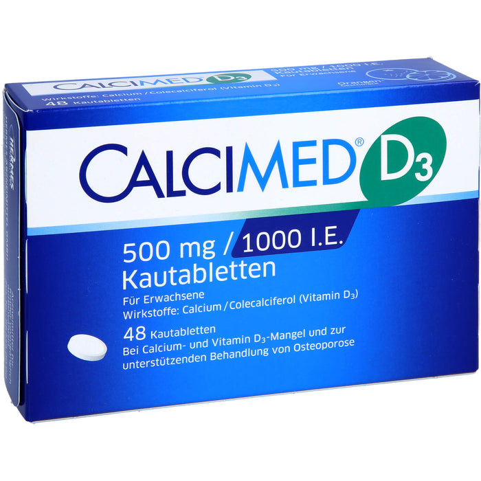 CALCIMED D3 500mg / 1000 I.E. Kautabletten, 48 St. Tabletten