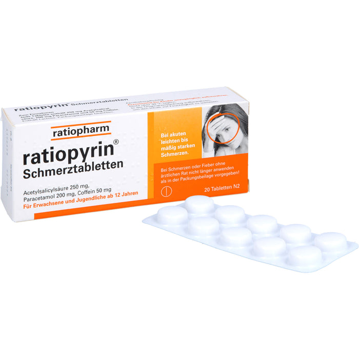 ratiopyrin Schmerztabletten, 20 St. Tabletten