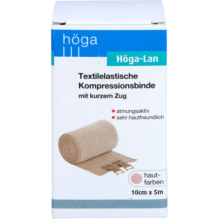 Höga-Lan textilelastische Kompressionsbinde mit kurzem Zug 10 cm x 5 m, 1 St. Binde