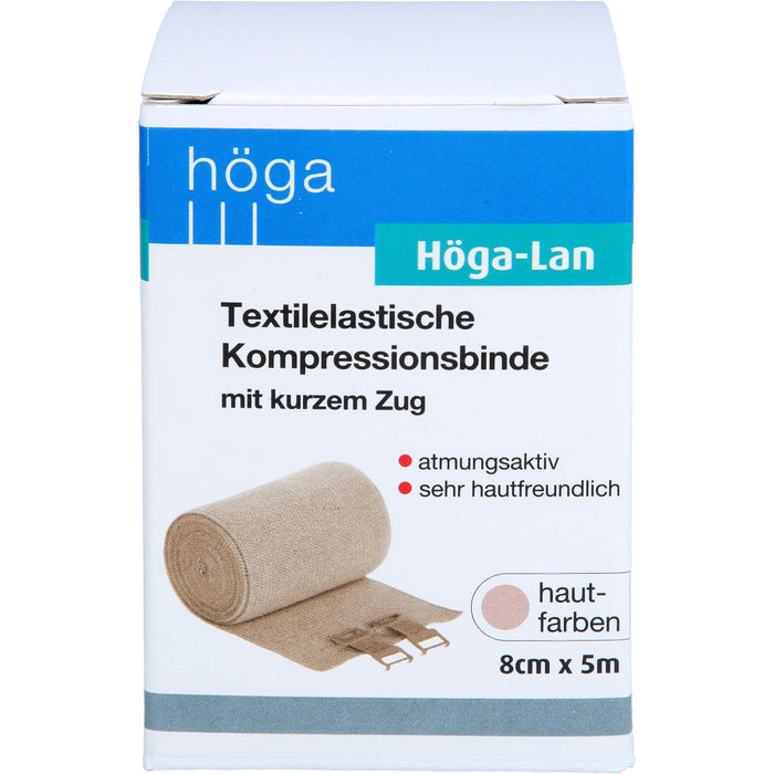 Höga-Lan textilelastische Kompressionsbinde mit kurzem Zug 8 cm x 5 m, 1 St. Binde
