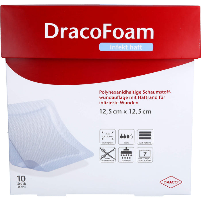 DracoFoam Infekt haft Schaumstoffverband für infizierte Wunden, 10 St VER