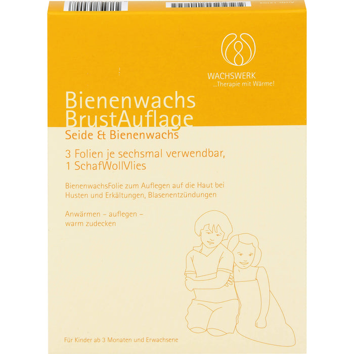 Bienenwachs-Brustauflage Scha/Woll/Vlies Wachswerk, 3 St FOL