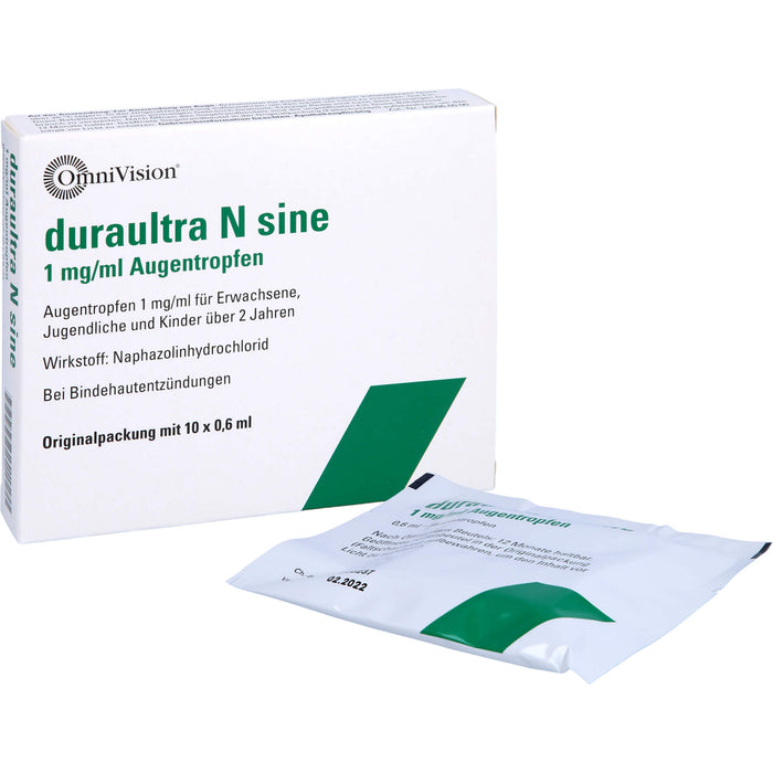 duraultra N sine 1 mg/ml Augentropfen bei Bindehautentzündungen, 10 St. Einzeldosispipetten