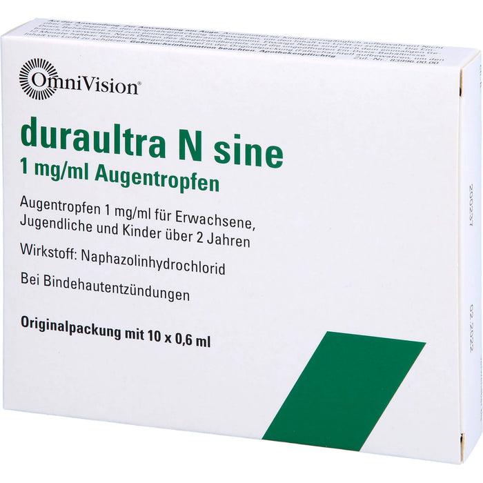 duraultra N sine 1 mg/ml Augentropfen bei Bindehautentzündungen, 10 St. Einzeldosispipetten