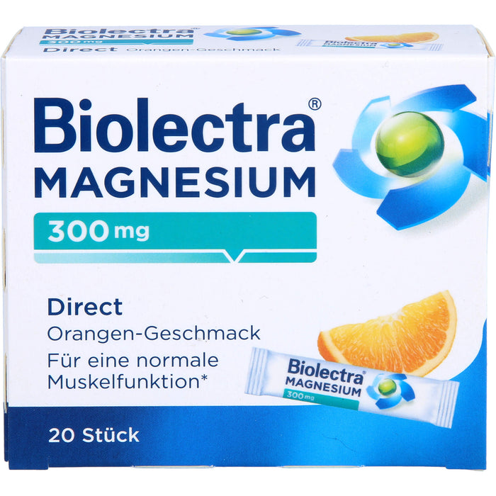 Biolectra Magnesium 300 mg direct Orangengeschmack Pellets in Sticks , 20 St. Beutel
